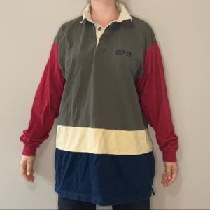 Y2k color block polo chaps x Ralph Lauren